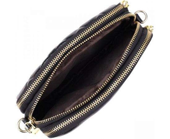 Купить Сумка из натуральной кожи с тремя отделениями для женщин Vintage 22890 Черный, фото , изображение 7, характеристики, отзывы