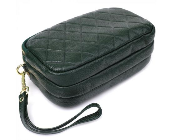 Придбати Кожаная сумка на три отделения для женщин Vintage 22893 Зеленый, image , зображення 6, характеристики, відгуки