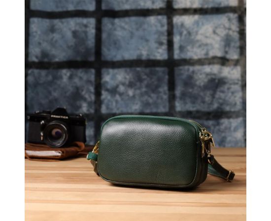 Придбати Кожаная сумка на три отделения для женщин Vintage 22893 Зеленый, image , зображення 10, характеристики, відгуки
