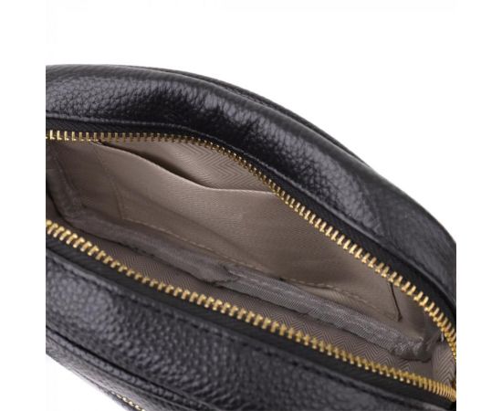 Придбати Компактная стеганая сумка для женщин из натуральной кожи Vintage 22894 Черный, image , зображення 7, характеристики, відгуки