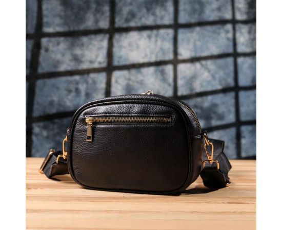 Придбати Компактная стеганая сумка для женщин из натуральной кожи Vintage 22894 Черный, image , зображення 10, характеристики, відгуки