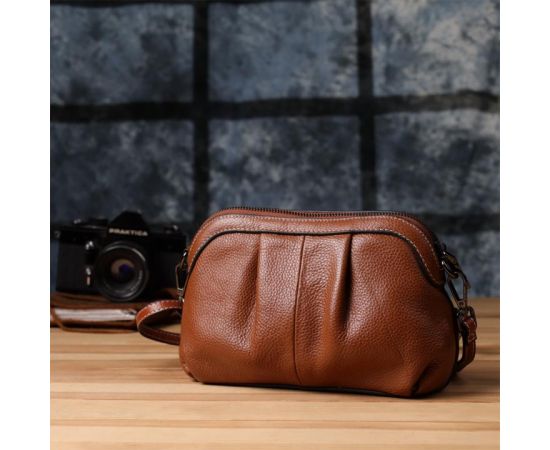 Купить Женская сумка с драпировкой из натуральной кожи Vintage 22895 Коричневый, фото , изображение 9, характеристики, отзывы