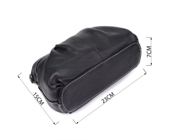 Купить Женская сумка из мягкой натуральной кожи с акцентом на драпировку Vintage 22896 Черный, фото , изображение 3, характеристики, отзывы