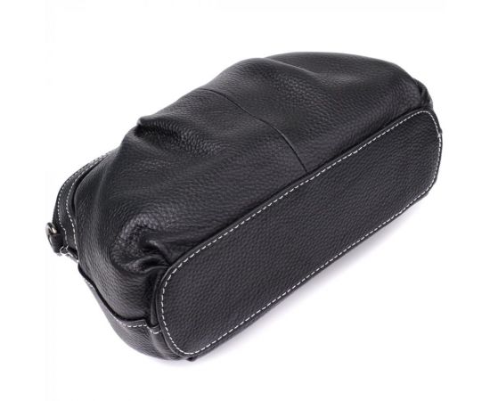 Купить Женская сумка из мягкой натуральной кожи с акцентом на драпировку Vintage 22896 Черный, фото , изображение 5, характеристики, отзывы