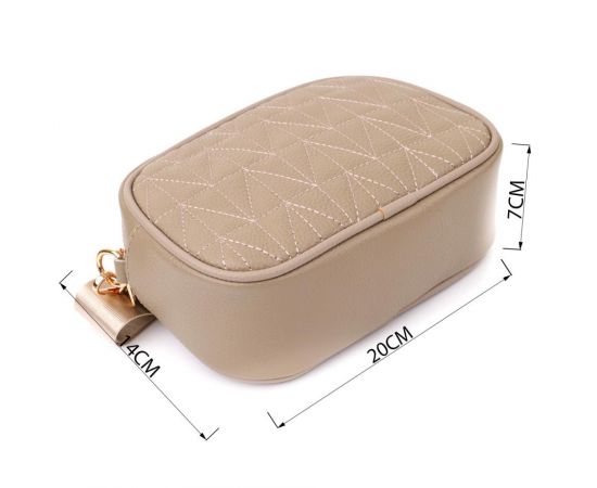 Придбати Женская сумка на каждый день из натуральной кожи Vintage 22901 Бежевый, image , зображення 3, характеристики, відгуки