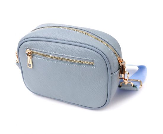 Придбати Женская сумка на каждый день из натуральной кожи Vintage 22902 Серо-голубой, image , зображення 2, характеристики, відгуки