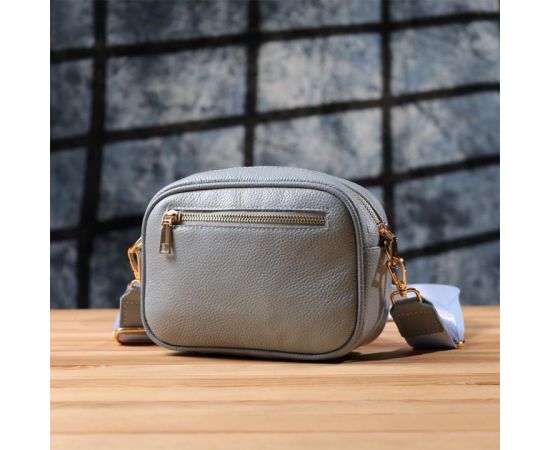 Придбати Женская сумка на каждый день из натуральной кожи Vintage 22902 Серо-голубой, image , зображення 11, характеристики, відгуки