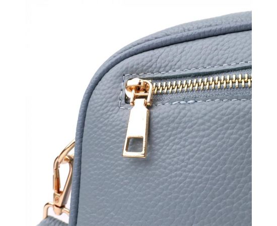 Придбати Женская сумка на каждый день из натуральной кожи Vintage 22902 Серо-голубой, image , зображення 6, характеристики, відгуки