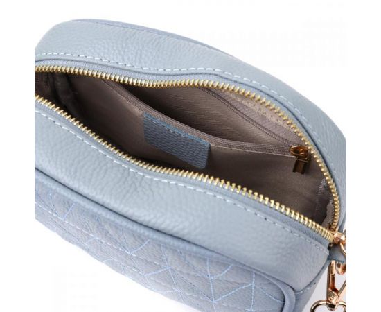 Придбати Женская сумка на каждый день из натуральной кожи Vintage 22902 Серо-голубой, image , зображення 7, характеристики, відгуки