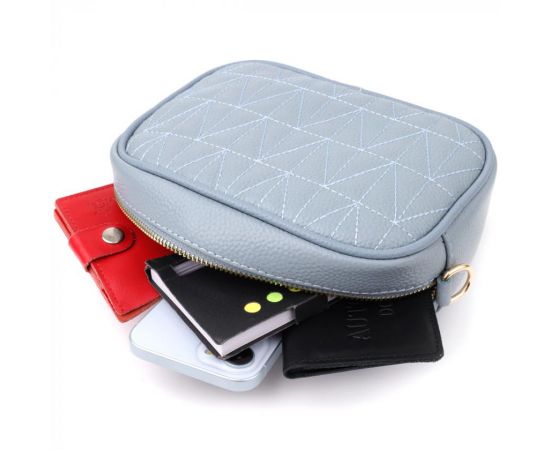 Придбати Женская сумка на каждый день из натуральной кожи Vintage 22902 Серо-голубой, image , зображення 9, характеристики, відгуки