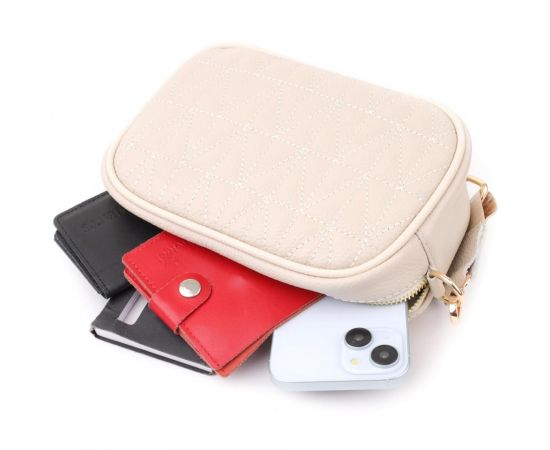 Придбати Женская сумка на каждый день из натуральной кожи Vintage 22904 Белый, image , зображення 8, характеристики, відгуки