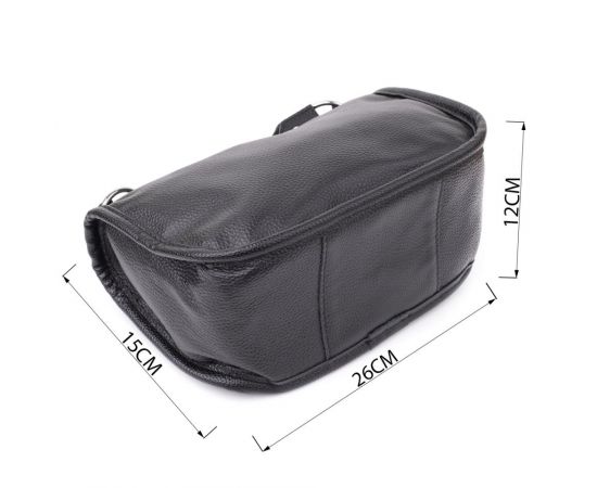 Придбати Полукруглая сумка для женщин из натуральной кожи Vintage 22905 Черный, image , зображення 2, характеристики, відгуки