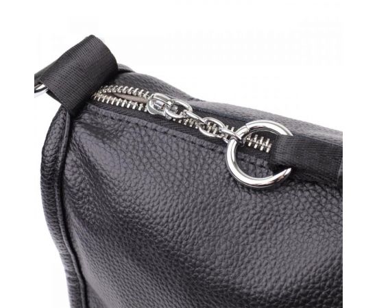 Придбати Полукруглая сумка для женщин из натуральной кожи Vintage 22905 Черный, image , зображення 5, характеристики, відгуки