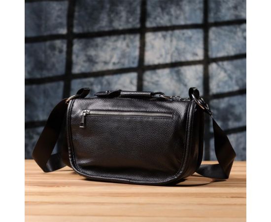 Придбати Полукруглая сумка для женщин из натуральной кожи Vintage 22905 Черный, image , зображення 9, характеристики, відгуки