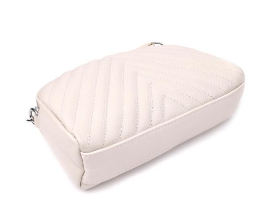 Купить Модная сумка прошита треугольниками из натуральной кожи Vintage 22910 Белый, фото , изображение 6, характеристики, отзывы