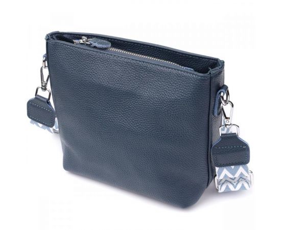 Купить Повседневная женская сумка на плечо из натуральной кожи Vintage 22911 Голубой, фото , изображение 2, характеристики, отзывы