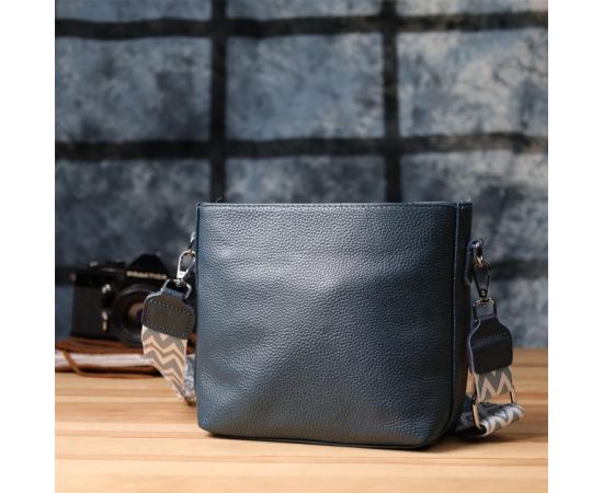 Купить Повседневная женская сумка на плечо из натуральной кожи Vintage 22911 Голубой, фото , изображение 9, характеристики, отзывы