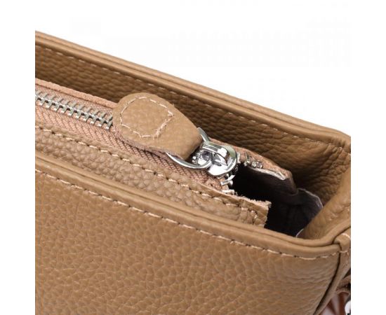 Придбати Женская кожаная сумка на плечо для повседневной носки Vintage 22912 Бежевый, image , зображення 5, характеристики, відгуки