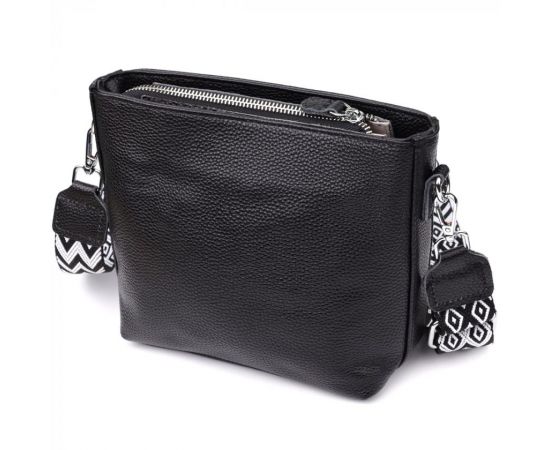 Купить Женская сумка на плечо из качественной натуральной кожи Vintage 22914 Черный, фото , изображение 2, характеристики, отзывы