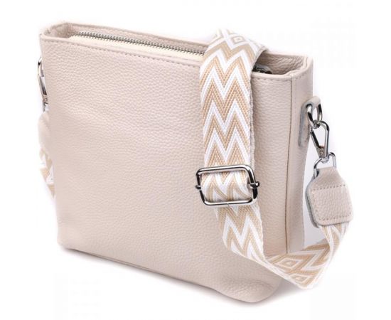 Купить Повседневная плечевая сумка из натуральной кожи Vintage 22915 Белый, фото , характеристики, отзывы