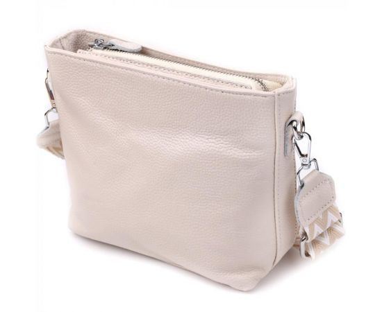 Купить Повседневная плечевая сумка из натуральной кожи Vintage 22915 Белый, фото , изображение 2, характеристики, отзывы