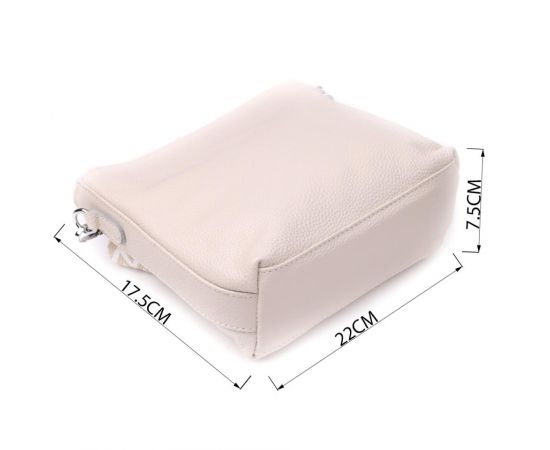 Купить Повседневная плечевая сумка из натуральной кожи Vintage 22915 Белый, фото , изображение 3, характеристики, отзывы