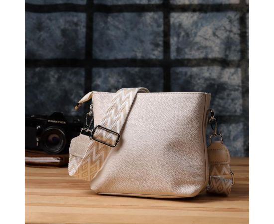 Купить Повседневная плечевая сумка из натуральной кожи Vintage 22915 Белый, фото , изображение 10, характеристики, отзывы