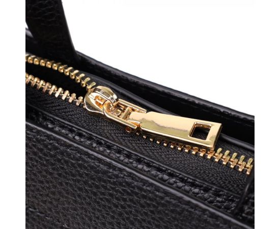 Придбати Трапециевидная сумка для женщин из натуральной кожи Vintage 22916 Черный, image , зображення 5, характеристики, відгуки