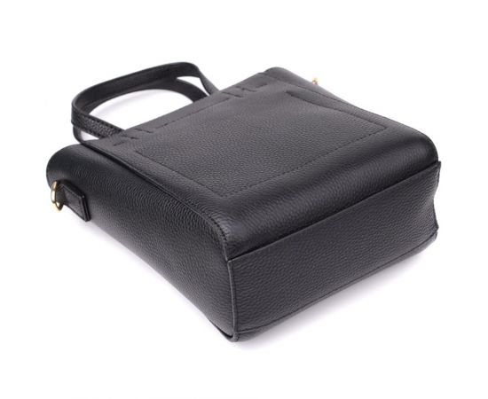 Придбати Трапециевидная сумка для женщин из натуральной кожи Vintage 22916 Черный, image , зображення 6, характеристики, відгуки