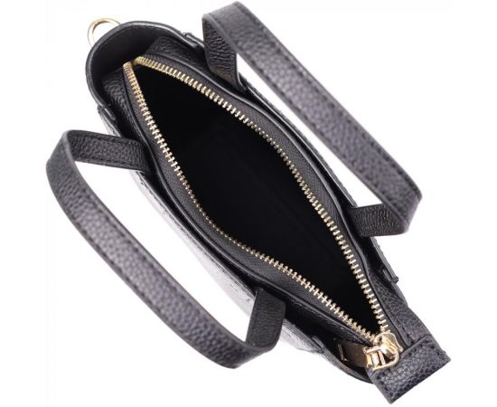 Придбати Трапециевидная сумка для женщин из натуральной кожи Vintage 22916 Черный, image , зображення 7, характеристики, відгуки