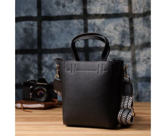 Придбати Трапециевидная сумка для женщин из натуральной кожи Vintage 22916 Черный, image , зображення 10, характеристики, відгуки