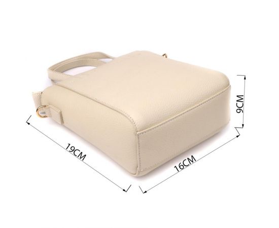 Купить Сумка для женщин из натуральной кожи с модным трапециевидным кроем Vintage 22917 Белый, фото , изображение 3, характеристики, отзывы