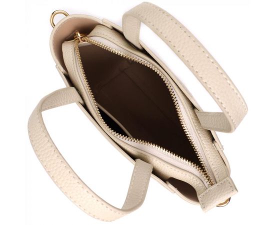 Купить Сумка для женщин из натуральной кожи с модным трапециевидным кроем Vintage 22917 Белый, фото , изображение 7, характеристики, отзывы