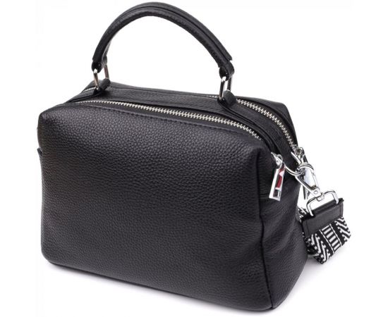 Купить Женская сумка на два отделения из натуральной кожи Vintage 22919 Черный, фото , изображение 2, характеристики, отзывы