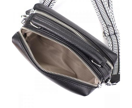 Купить Женская сумка на два отделения из натуральной кожи Vintage 22919 Черный, фото , изображение 7, характеристики, отзывы