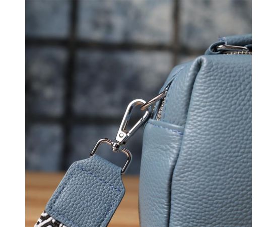 Придбати Женская сумка с двумя секциями из натуральной кожи Vintage 22920 Голубой, image , зображення 11, характеристики, відгуки