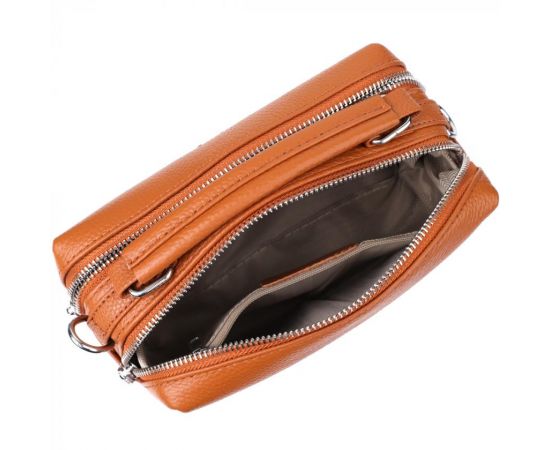 Купить Женская сумка из натуральной кожи с двойным внутренним пространством Vintage 22921 Рыжий, фото , изображение 7, характеристики, отзывы