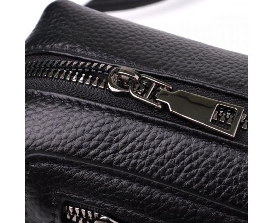 Придбати Модная женская сумка из натуральной кожи с актуальным декором Vintage 22922 Черный, image , зображення 5, характеристики, відгуки