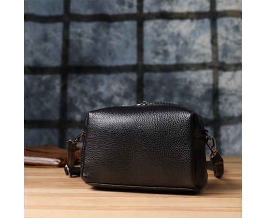 Придбати Модная женская сумка из натуральной кожи с актуальным декором Vintage 22922 Черный, image , зображення 10, характеристики, відгуки