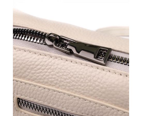 Придбати Компактная женская сумка с трендовым декором из натуральной кожи Vintage 22923 Белый, image , зображення 5, характеристики, відгуки