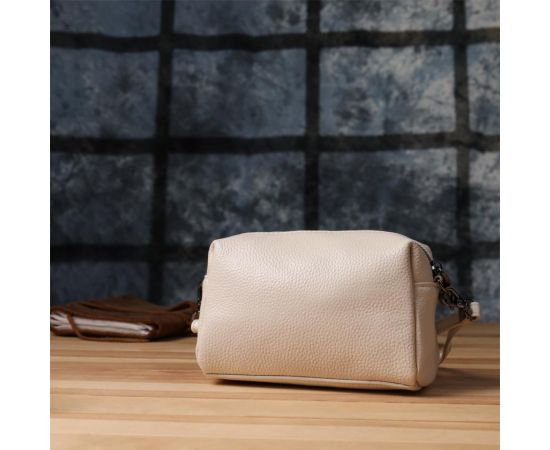 Придбати Компактная женская сумка с трендовым декором из натуральной кожи Vintage 22923 Белый, image , зображення 10, характеристики, відгуки