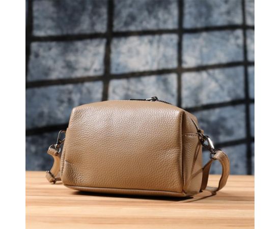Купить Компактная сумка для женщин из натуральной кожи Vintage 22924 Бежевый, фото , изображение 11, характеристики, отзывы