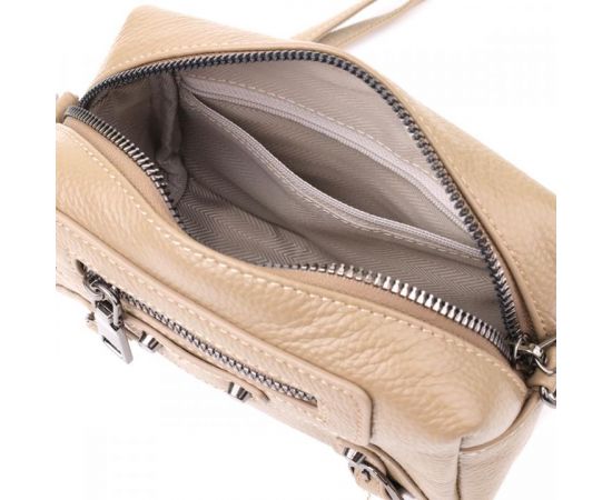 Купить Компактная сумка для женщин из натуральной кожи Vintage 22924 Бежевый, фото , изображение 7, характеристики, отзывы