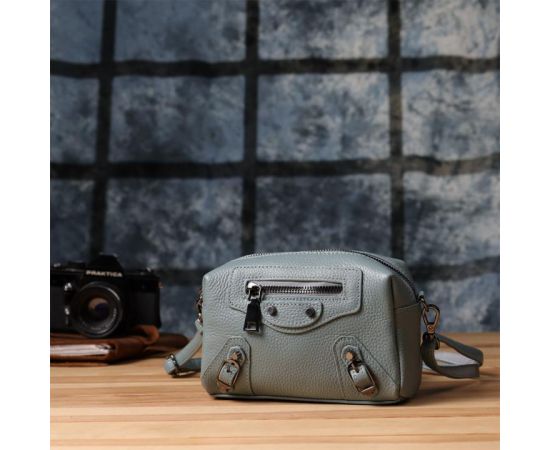 Купить Женская сумка из натуральной кожи с современным декором Vintage 22925 Голубой, фото , изображение 9, характеристики, отзывы