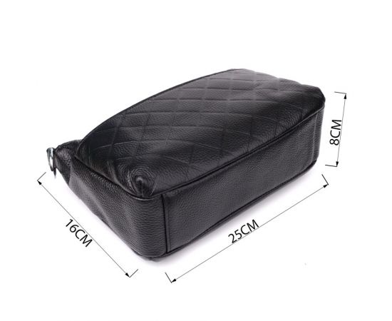 Придбати Женская сумка с двумя ремешками из натуральной кожи Vintage 22926 Черный, image , зображення 3, характеристики, відгуки