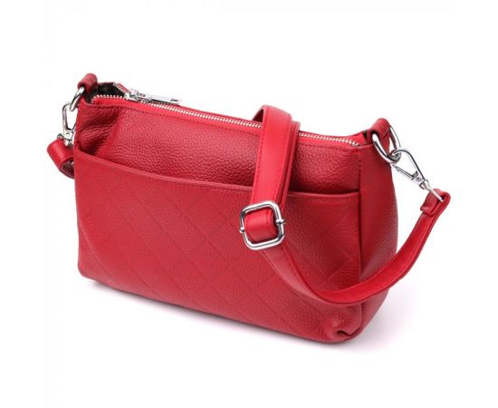 Купить Женская кожаная сумка с двумя удобными ремешками Vintage 22927 Красный, фото , изображение 2, характеристики, отзывы