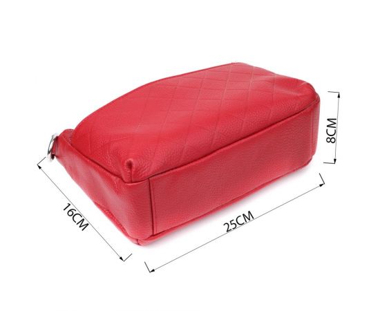 Купить Женская кожаная сумка с двумя удобными ремешками Vintage 22927 Красный, фото , изображение 3, характеристики, отзывы