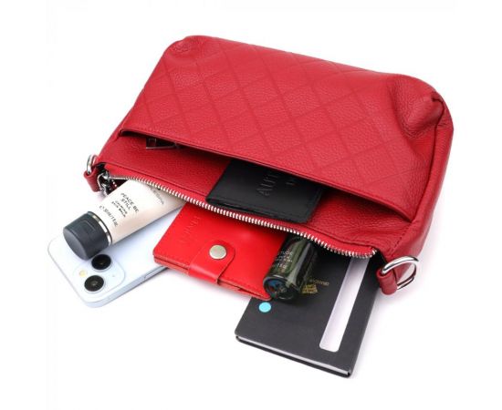 Купить Женская кожаная сумка с двумя удобными ремешками Vintage 22927 Красный, фото , изображение 8, характеристики, отзывы