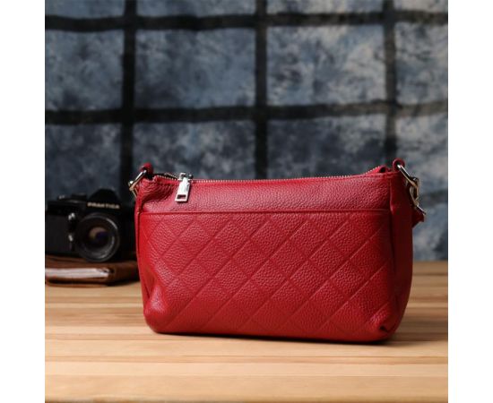 Купить Женская кожаная сумка с двумя удобными ремешками Vintage 22927 Красный, фото , изображение 9, характеристики, отзывы