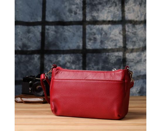 Купить Женская кожаная сумка с двумя удобными ремешками Vintage 22927 Красный, фото , изображение 10, характеристики, отзывы